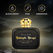 Load image into Gallery viewer, VILLAIN Midnight Mirage OUD Luxury Premium Long Lasting Fragrance Eau de Perfum for Men, 100 ml
