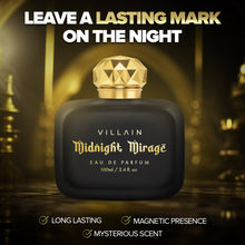 Load image into Gallery viewer, VILLAIN Midnight Mirage OUD Luxury Premium Long Lasting Fragrance Eau de Perfum for Men, 100 ml
