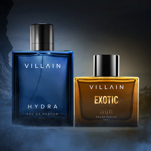 VILLAIN Hydra & Exotic OUD Eau de Perfum Combo Pack of 2