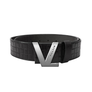 VILLAIN Black Leather Belt