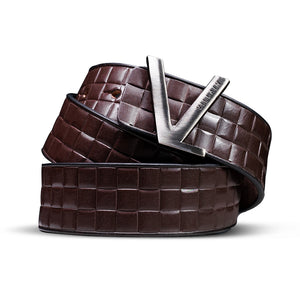 VILLAIN Brown Leather Belt